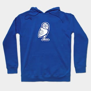 Athena owl. Design for ancient Greece fans in white ink Hoodie